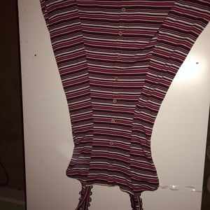 Purple striped form fitting dress